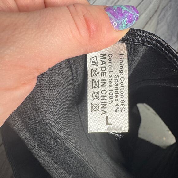 Latex Waist Trainer Corset Black Hook Front Compression Shapewear L - Picture 3 of 3